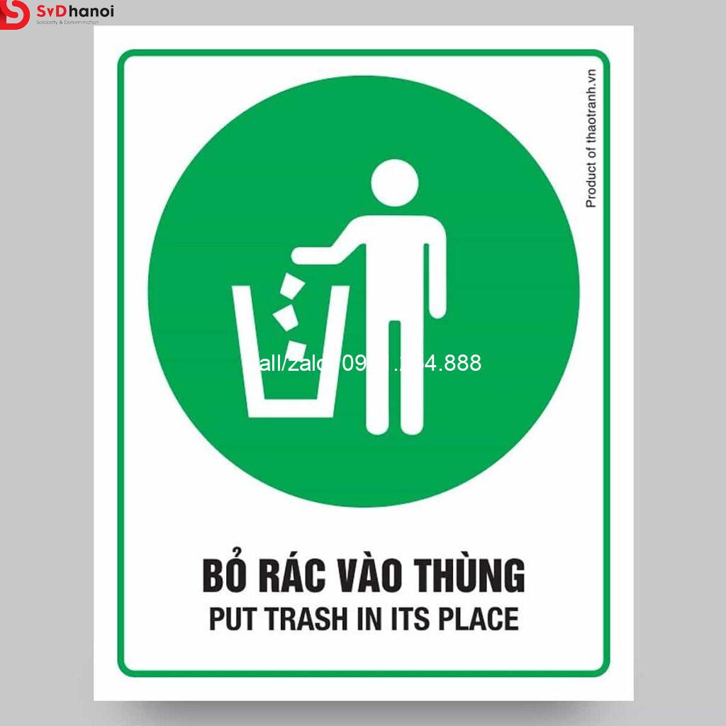 Biển báo bỏ rác vào thùng đúng nơi quy định giá rẻ lấy ngay