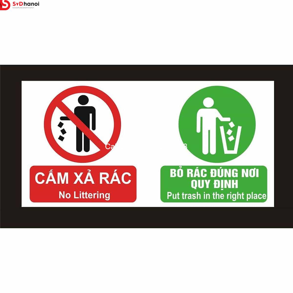 Biển báo bỏ rác vào thùng đúng nơi quy định giá rẻ lấy ngay