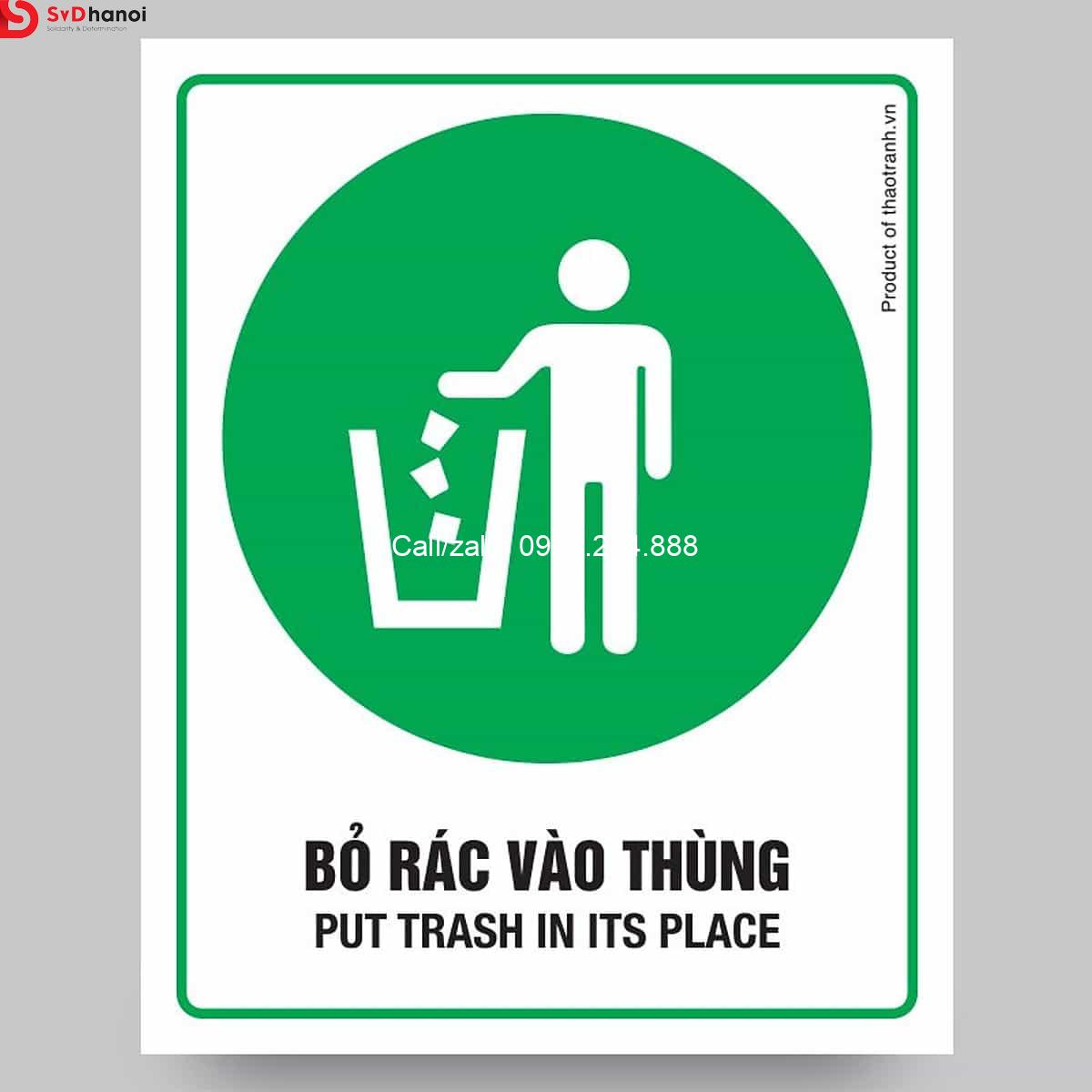 Biển báo bỏ rác vào thùng đúng nơi quy định giá rẻ lấy ngay