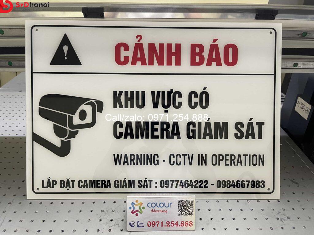 Biển cảnh báo khu vực có camera giám sát trên mọi chất liệu