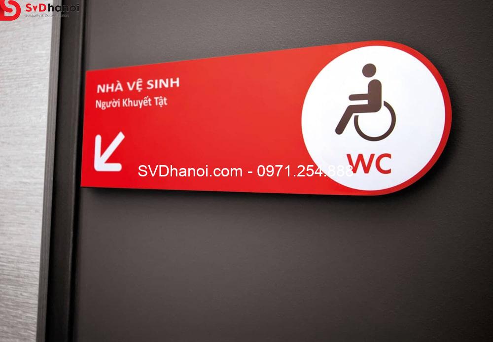 Biển chỉ dẫn nhà vệ sinh WC Toilet gắn tường